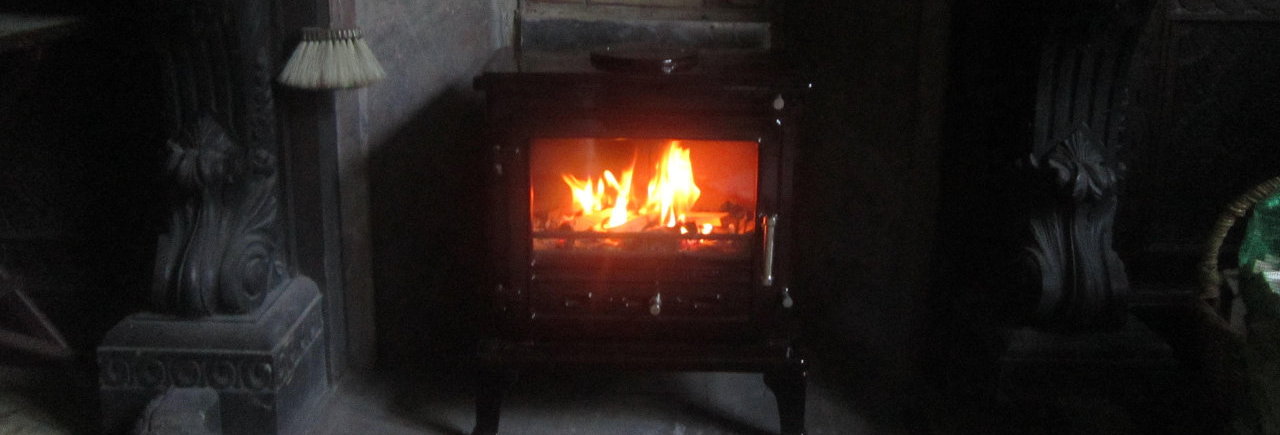 Fireplace with wood burner